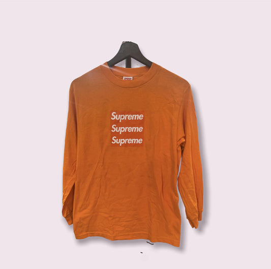 Asspizza x Supreme Triple Box Logo Longsleeve Tee Orange