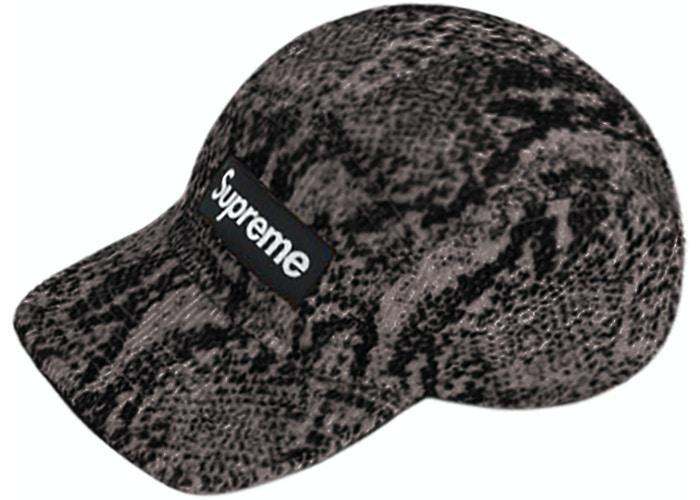 Supreme Snakeskin Corduroy Camp Cap Black