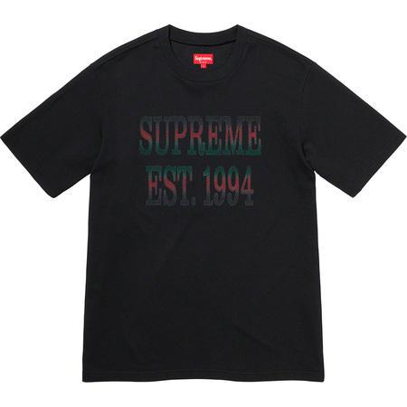 Supreme Cotton Mesh Gradient Logo S/S Top Black