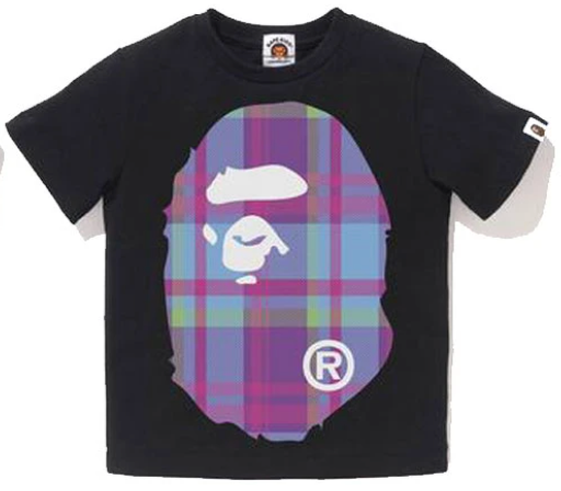 BAPE Check Big Ape Head Black/Purple