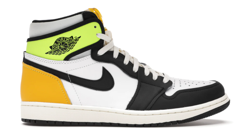 Jordan 1 Retro High White Black Volt University Gold