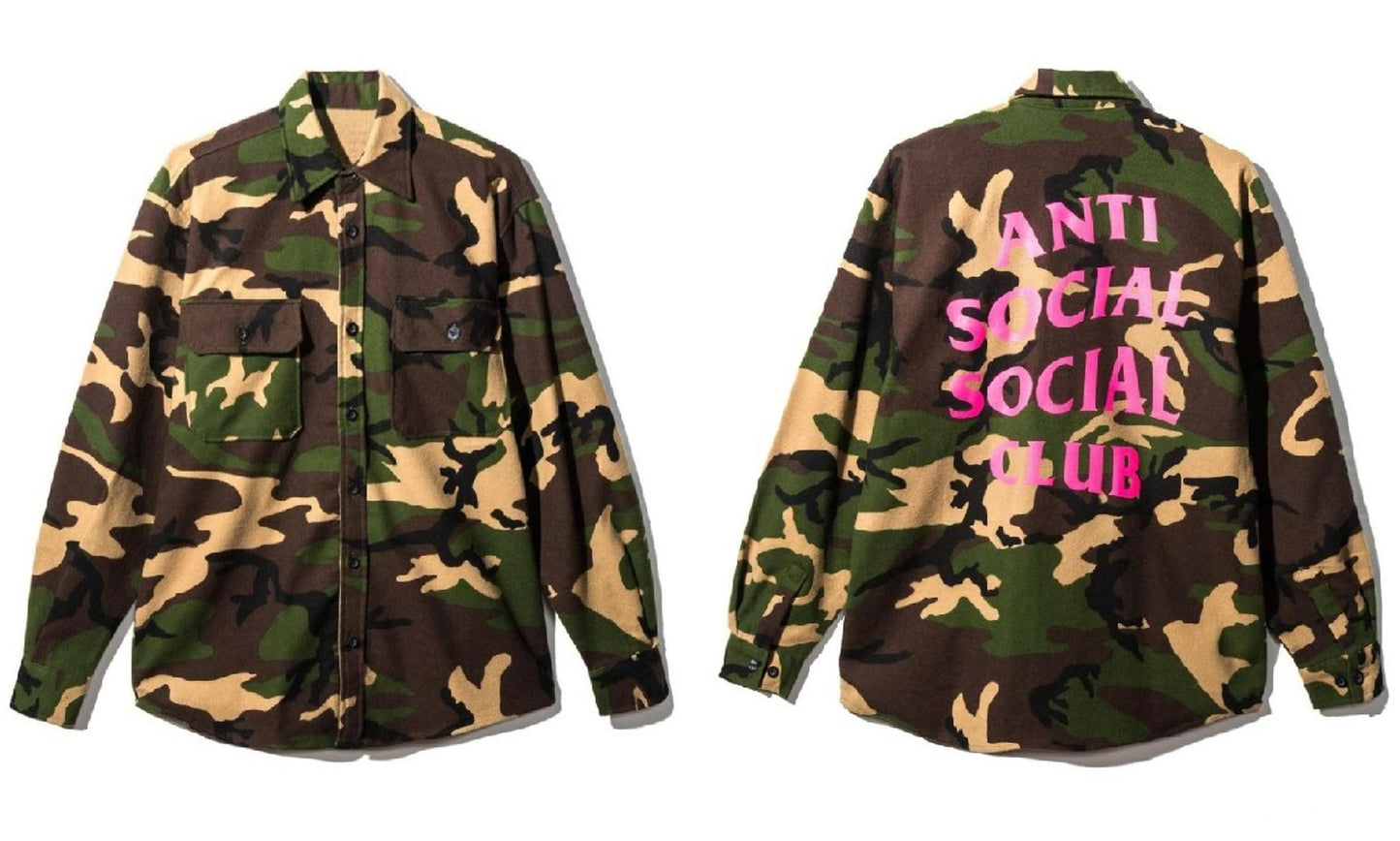 Anti Social Social Club Logo Mirage Camo Flannel