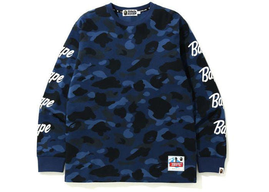 BAPE Color Camo Sleeve Logo L/S Tee Blue