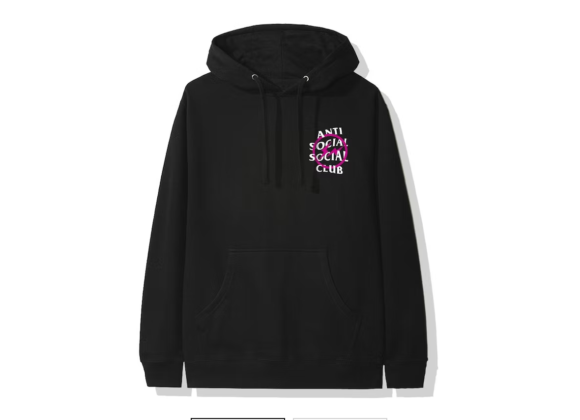 Anti Social Social Club x Fragment Pink Bolt Hoodie (FW19) Black