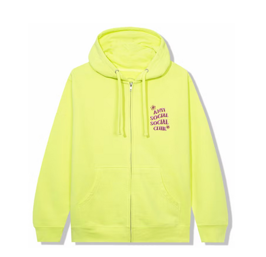 Anti Social Social Club Coral Crush Zip Up Hoodie Yellow