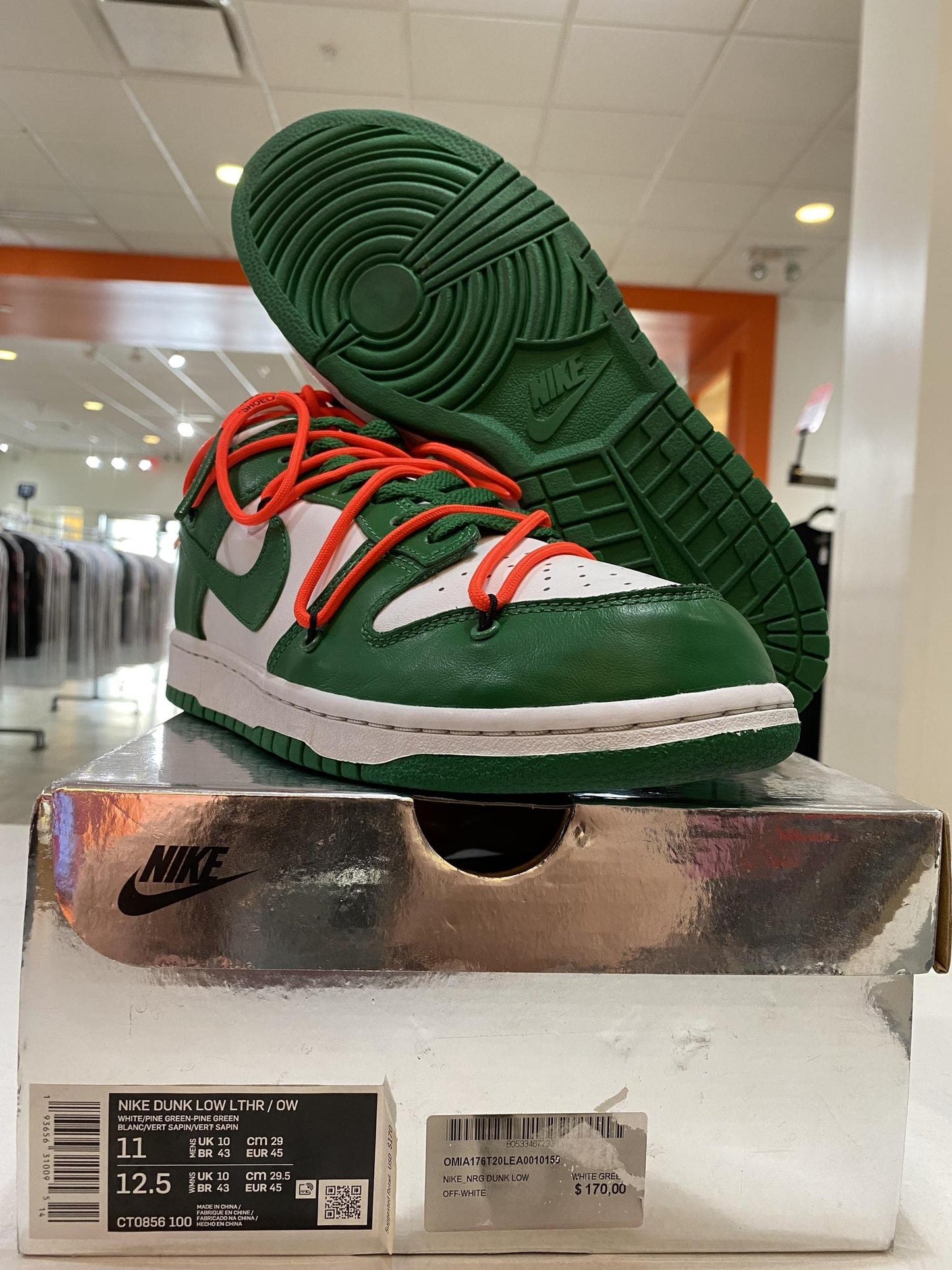 Nike Dunk Low Off-White Pine Green (Pre Owned) - CT0856 100