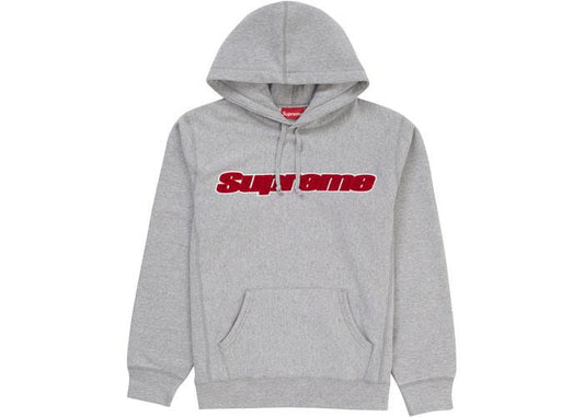 Supreme Chenille Hooded Sweatshirt Grey