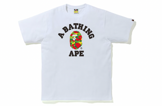 BAPE Sta Camo College Tee White/Multi