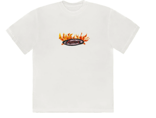 Travis Scott Cactus Jack Flame T-shirt Cream