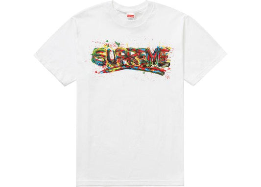 Supreme Paint Logo Tee White