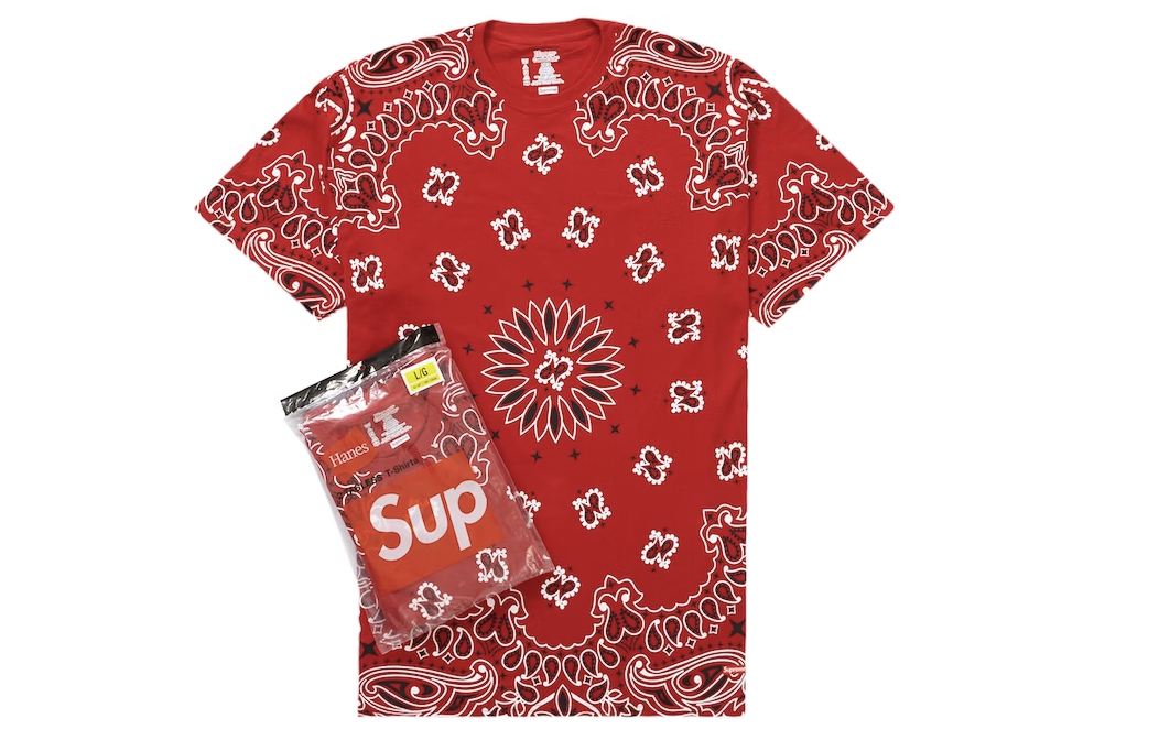 Supreme Hanes Bandana Tagless Tees (2 Pack) Red