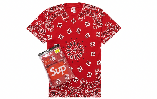 Supreme Hanes Bandana Tagless Tees (2 Pack) Red