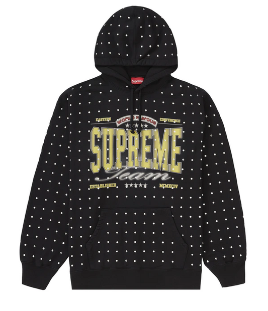 Supreme Rhinestone Hooded Sweatshirt Black