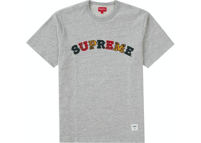 Supreme Plaid Applique S/S Top Heather Grey