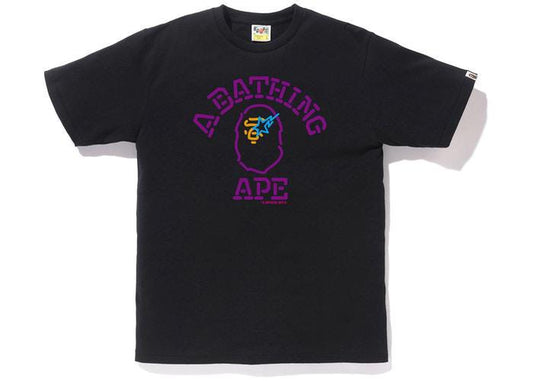 BAPE Neon Sign College Tee Black