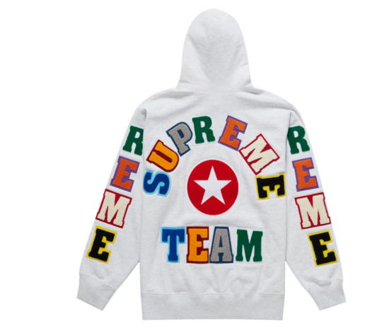 Supreme Team Chenille Hooded Sweatshirt Ash Grey