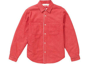 Supreme Sherpa Lined Denim Shirt Red