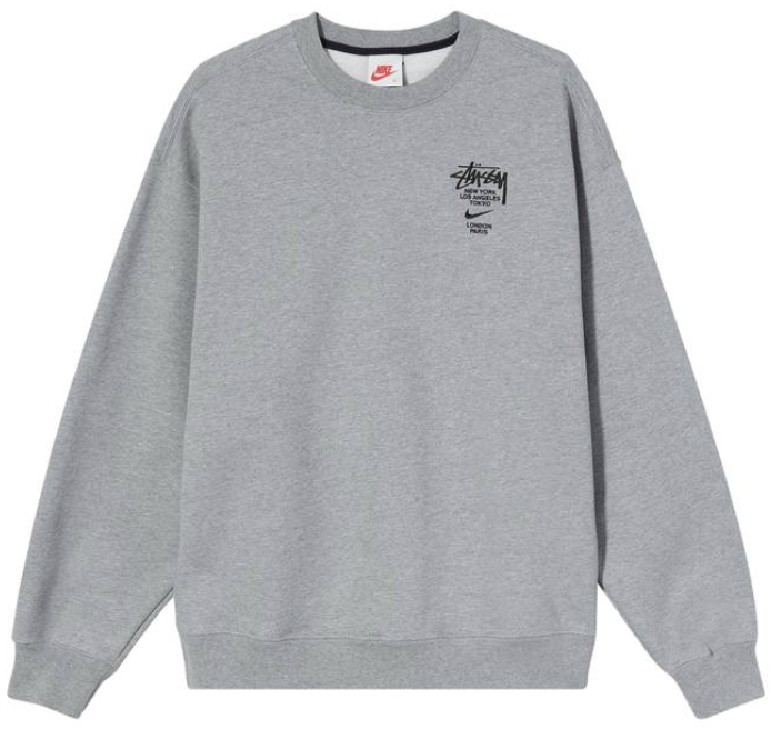 Nike x Stussy International Crewneck Sweatshirt Heather Grey – GrailStorm®