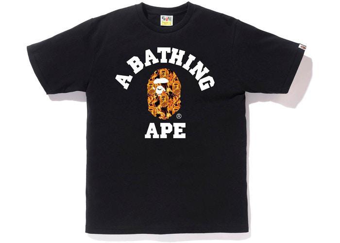 BAPE Flame College Tee Black/Orange