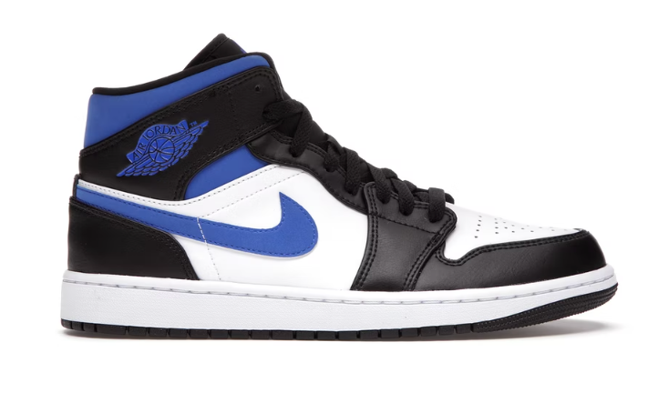 Jordan 1 Mid White Black Racer Blue