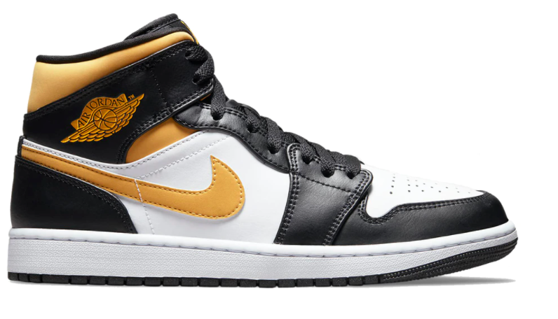 Jordan 1 Mid White Pollen Black