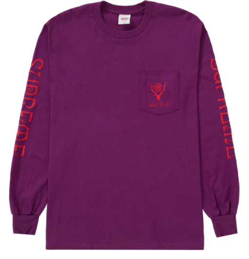 Supreme SOUTH2 WEST8 L/S Pocket Tee Purple