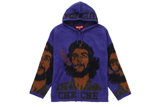 Supreme Che Hooded Zip Up Sweater Purple