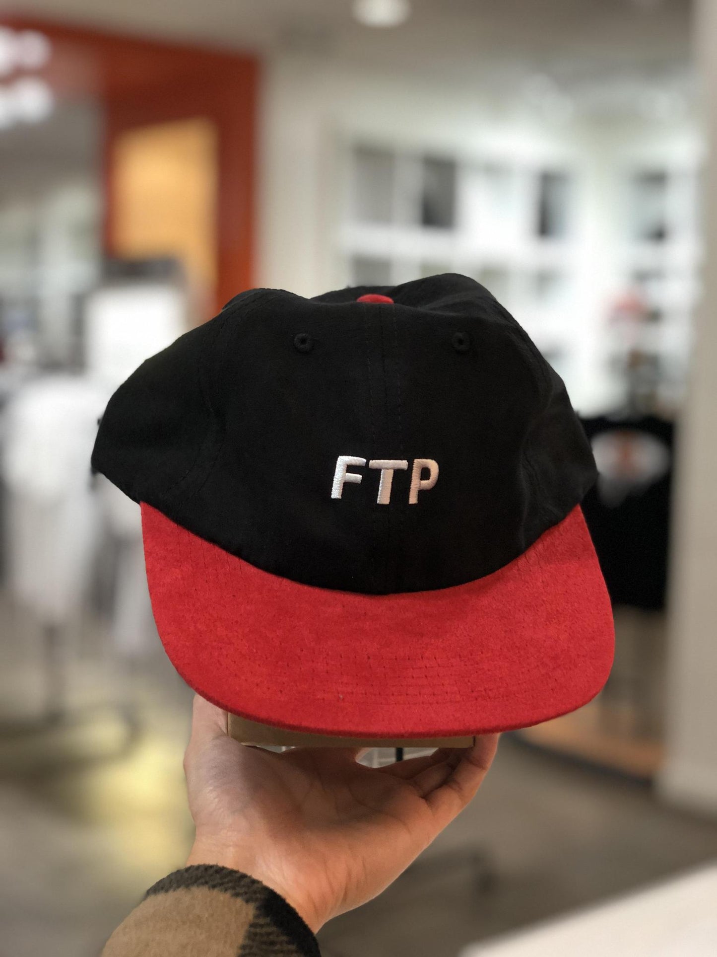 FTP 2 Tone Suede Logo Hat Black/Red