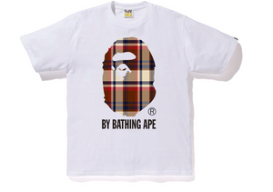 BAPE Check By Bathing Ape Tee White/Red