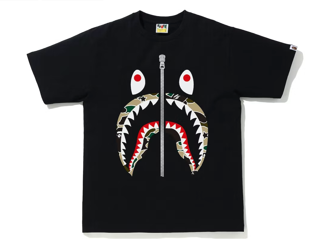 BAPE Sta Camo Shark Tee Black/Yellow