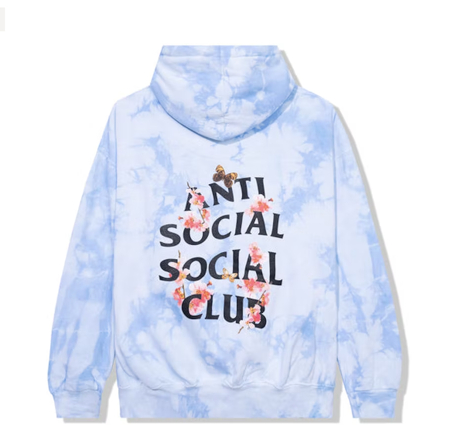 Anti Social Social Club Kkoch Never Dies Hoodie Blue Tie Dye