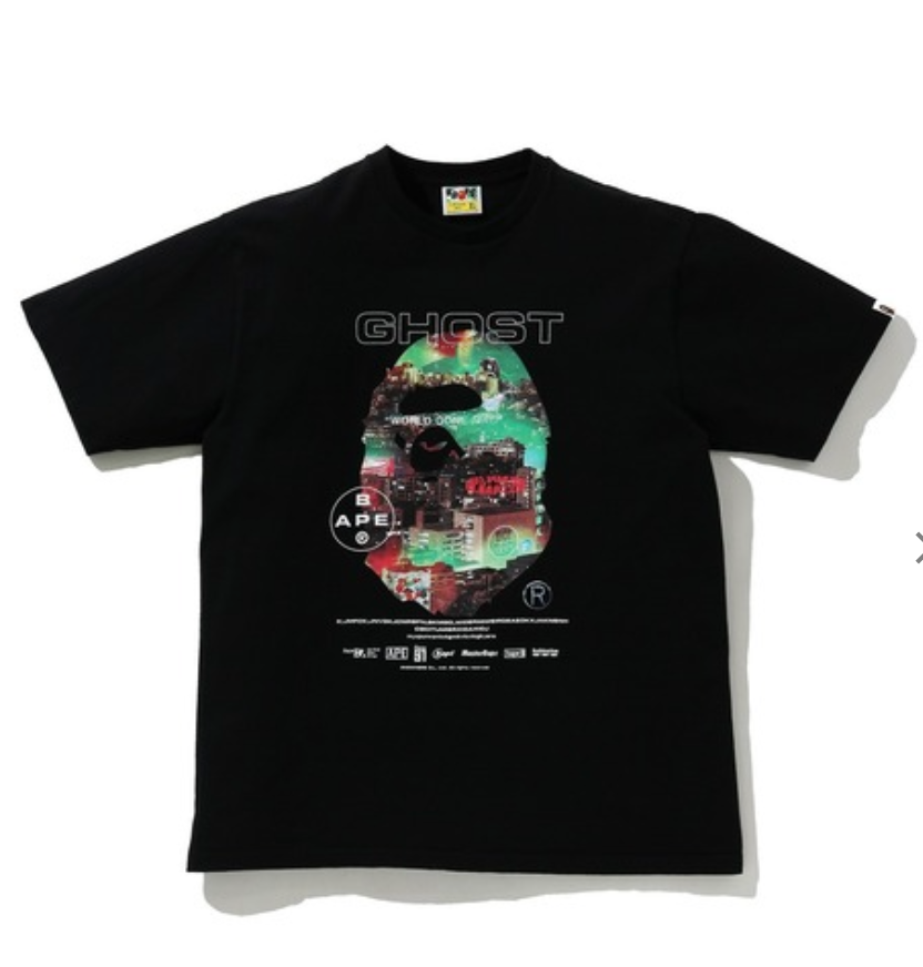 A BATHING APE GHOST 2 RELAXED FIT TEE Black