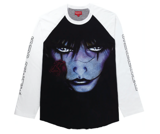 Supreme The Crow Raglan L/S Tee White Eyes