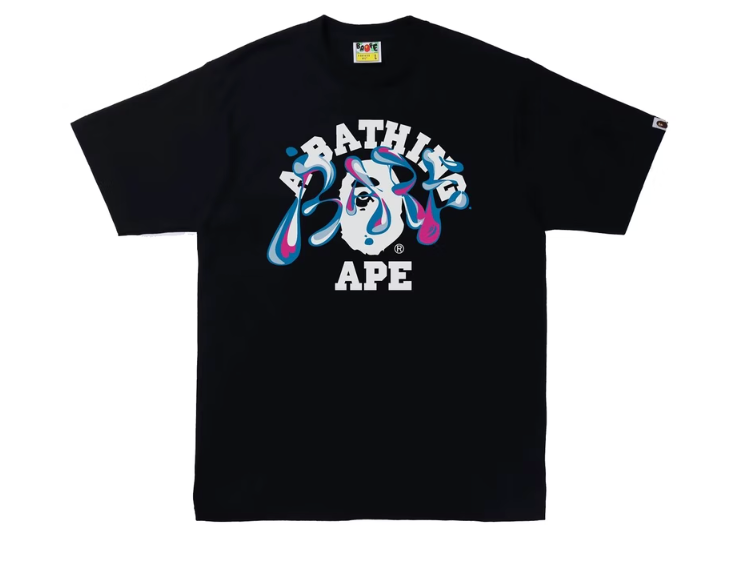 BAPE Marble Camo Liquid College Tee Black