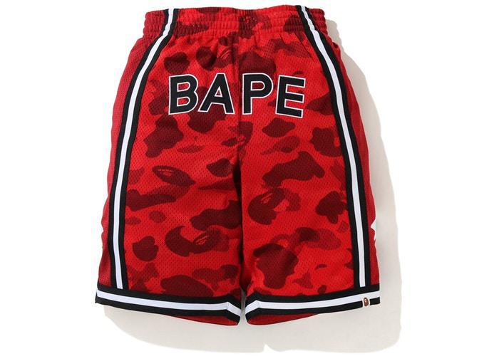 BAPE Color Camo Wide Basketball Shorts Red