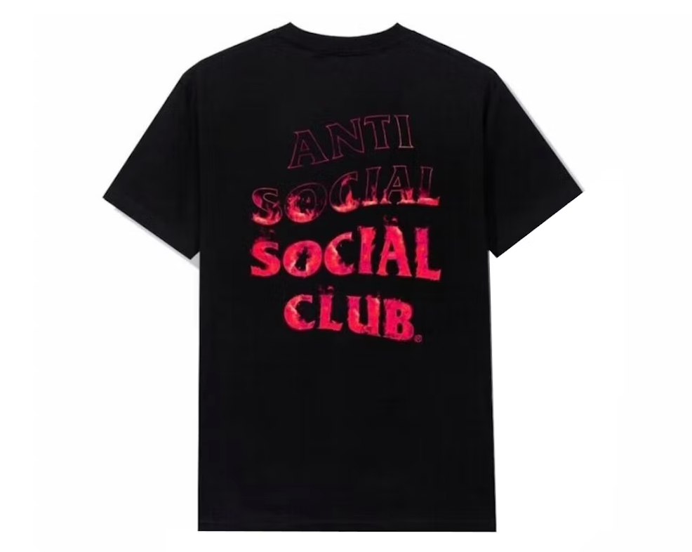 Anti Social Social Club A Fire Inside Pink Flame Tee Black
