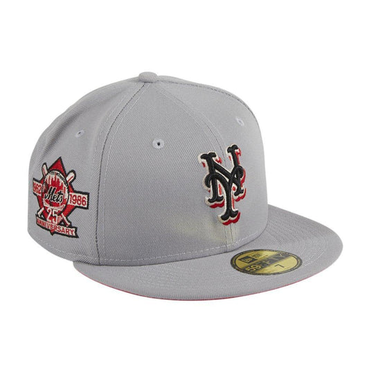 Exclusive New Era 59Fifty Fitted Female Direction New York Mets 25th Anniversary Patch Hat - Gray