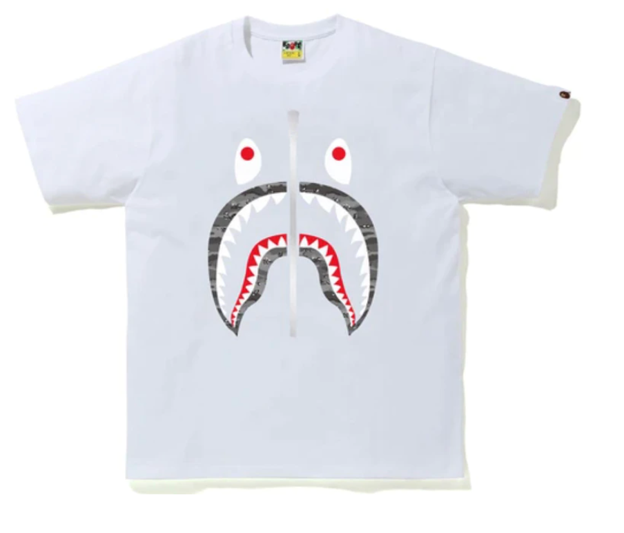 BAPE Desert Camo Shark Tee White/Black