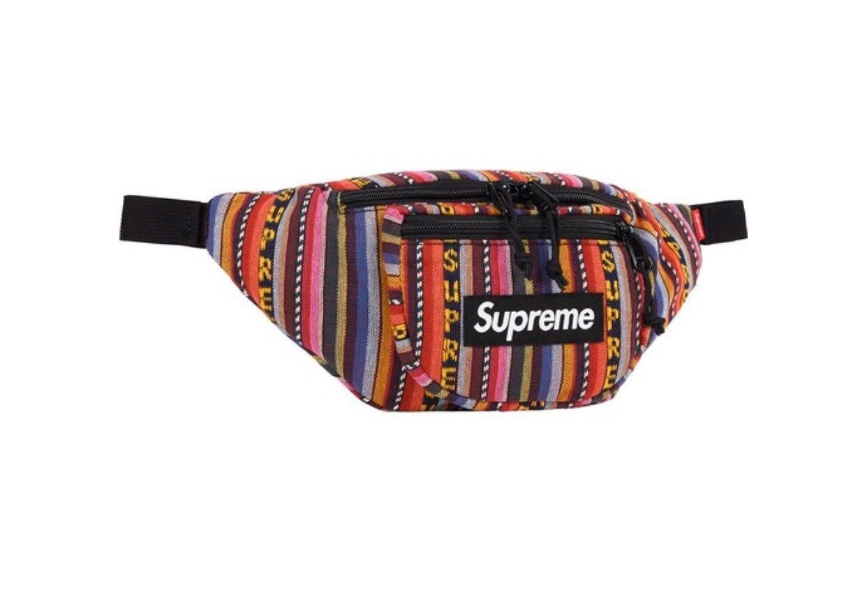 Supreme Woven Stripe Waist Bag Multicolor
