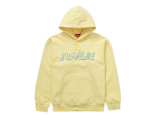 Supreme Script Hooded Sweatshirt Light Yellow