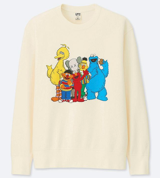 KAWS X SESAME STREET SWEATSHIRT Off White color