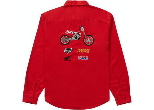 Supreme Honda Fox Racing Work Shirt Red