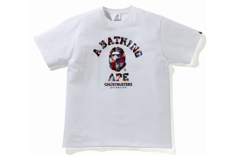 BAPE x Ghostbusters Camo College Tee White