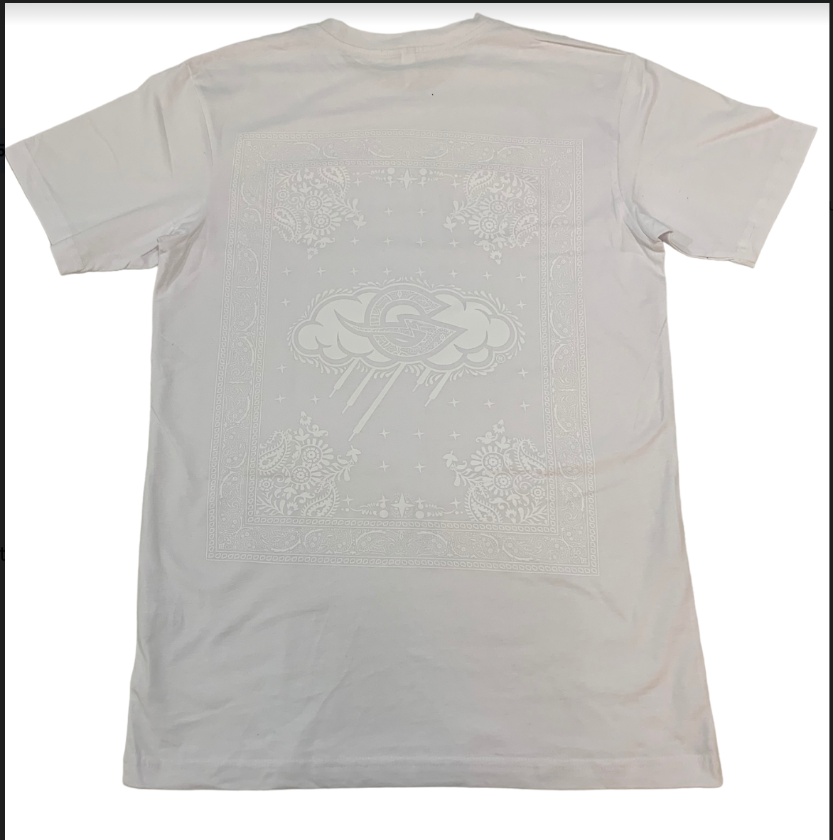 White Grailstorm Paisley T-Shirt W White Text