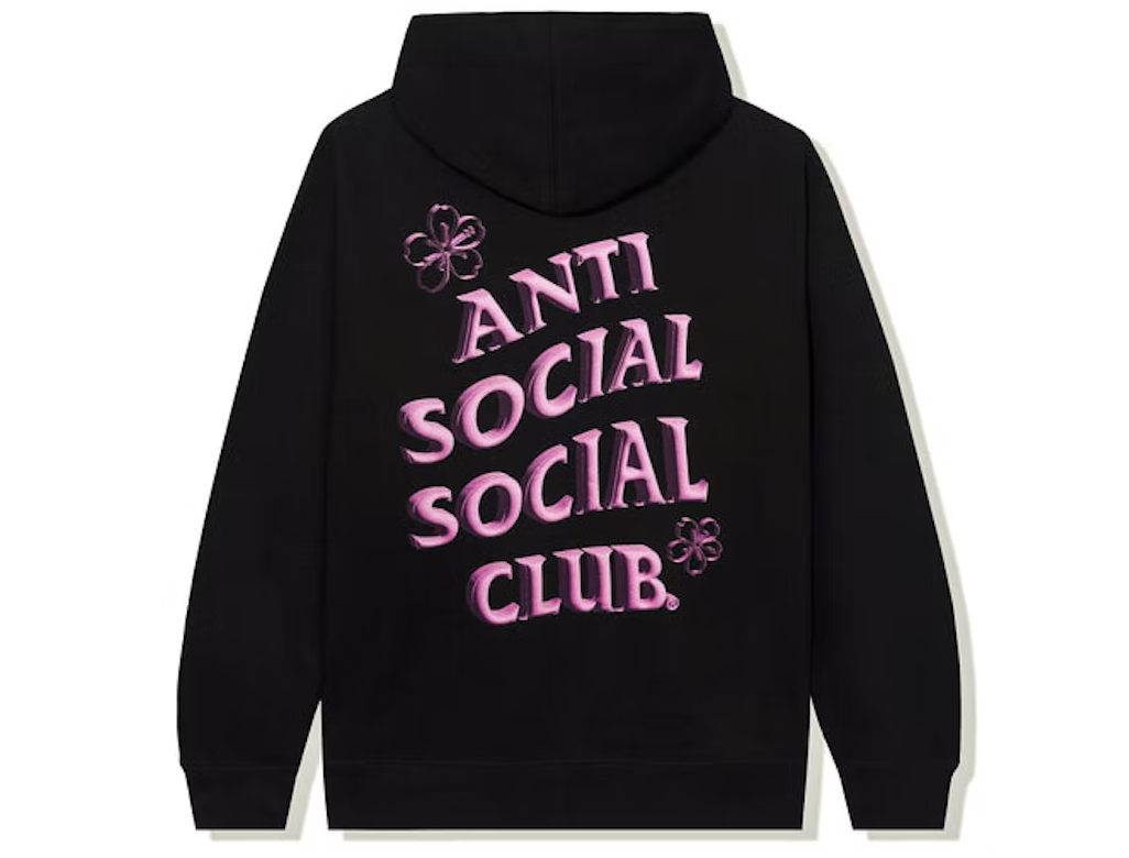 Anti Social Social Club Coral Crush Zip Up Hoodie Black