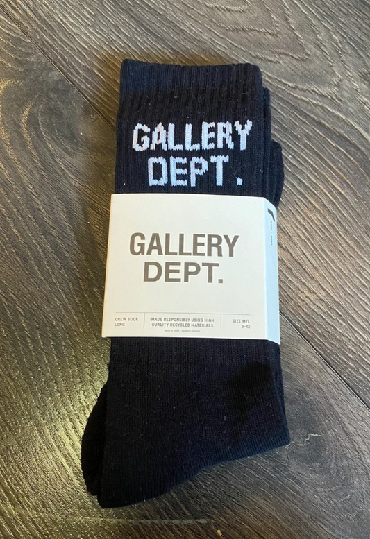 Gallery Dept Black Crew Socks Black