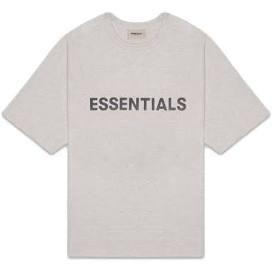 FEAR OF GOD ESSENTIALS 3D Silicon Applique Boxy T-Shirt Heather Oatmeal