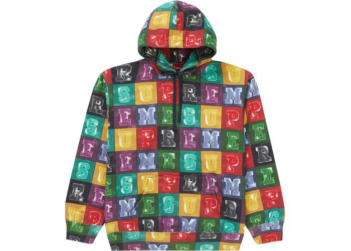 Supreme blocks hooded sweatshirt multicolor