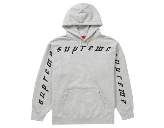 Supreme Raised Embroidery Hooded Sweatshirt Heather Grey