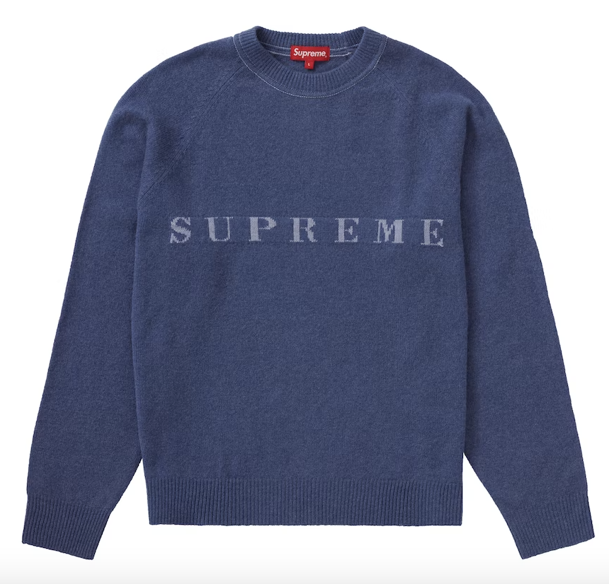 Supreme Stone Washed Sweater Navy